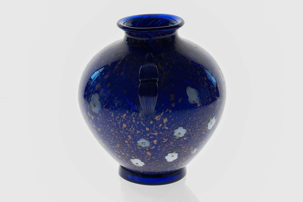 Cobalt Blue Glass Vase by Fratelli Toso, 1950s