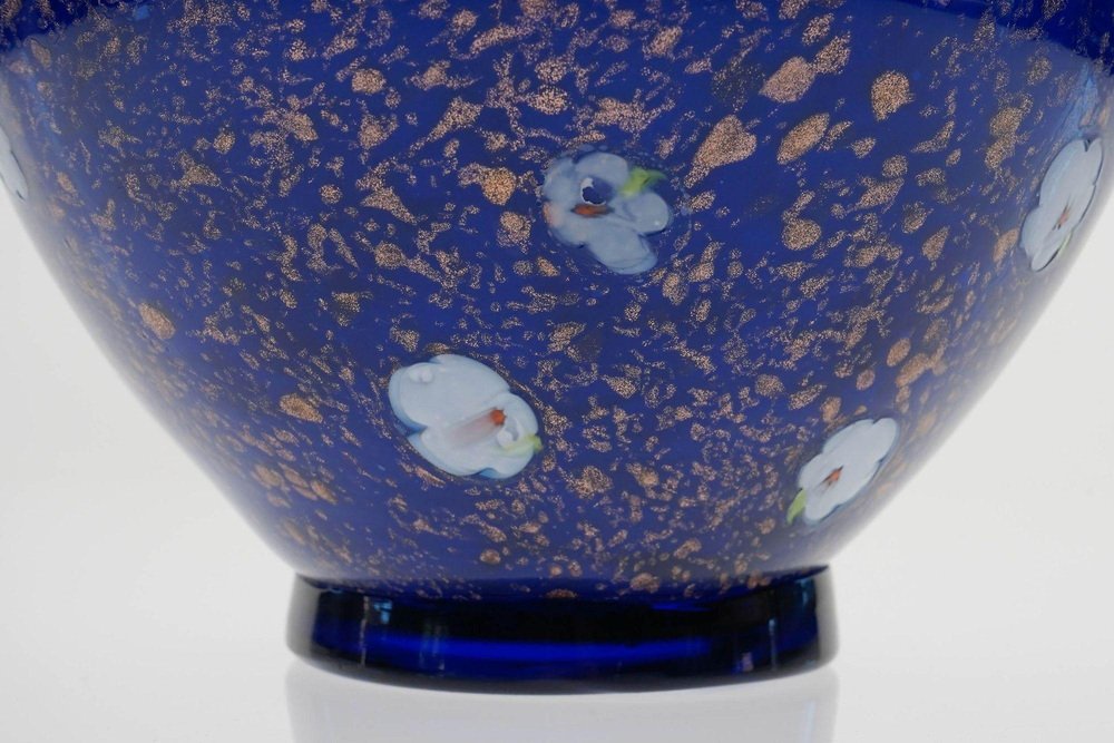 Cobalt Blue Glass Vase by Fratelli Toso, 1950s