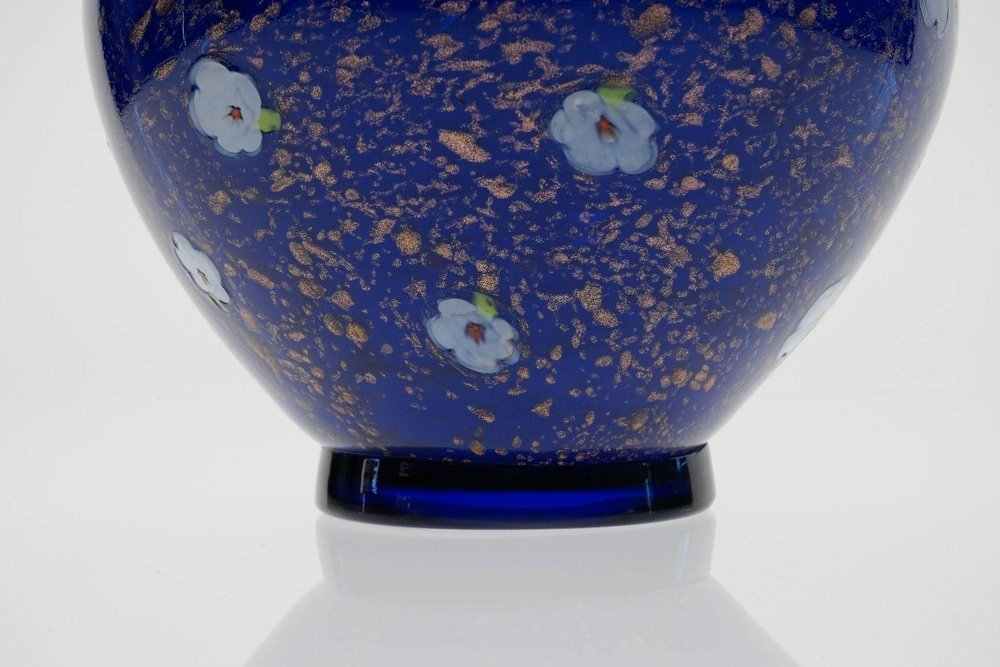 Cobalt Blue Glass Vase by Fratelli Toso, 1950s