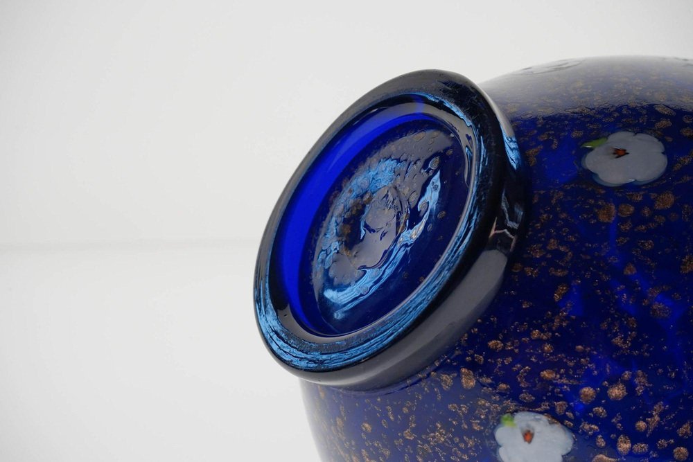 Cobalt Blue Glass Vase by Fratelli Toso, 1950s