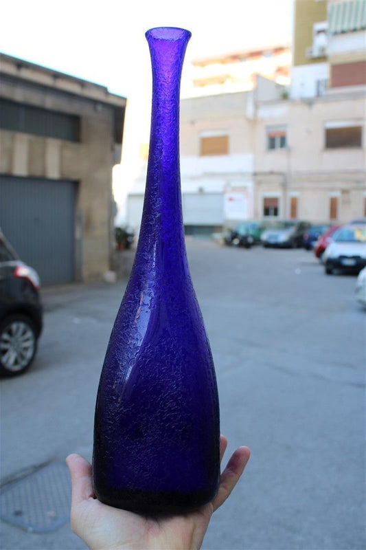 Cobalt Blue Murano Glass Bottle from Seguso, 1960s