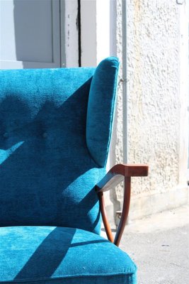 Cobalt Blue Velvet Armchairs by Paolo Buffa, 1950, Set of 2-EH-1185240