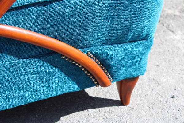 Cobalt Blue Velvet Armchairs by Paolo Buffa, 1950, Set of 2-EH-1185240