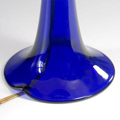 Cobalt Glass Table Lamp, 1960s-GIW-953360