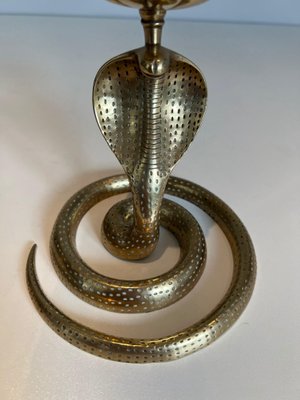 Cobras Candleholders in Chiseled Bronze, 1940s, Set of 2-BA-1706070