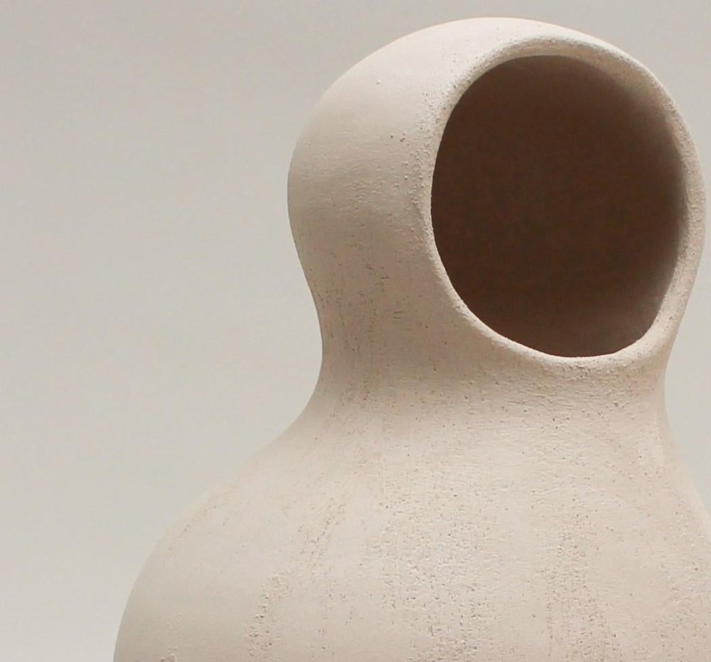 Cocon #3 White Stoneware by Elisa Uberti