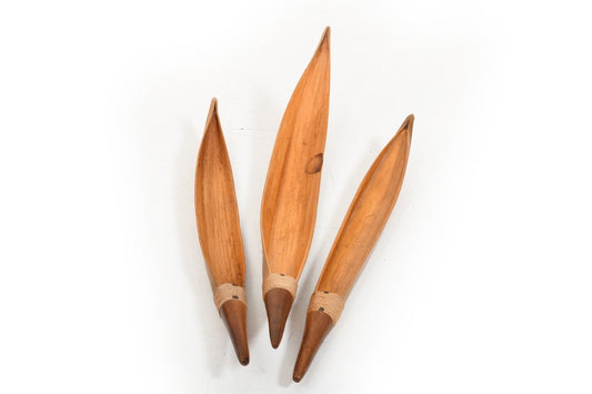 Coconut Leaves with Teak Handles by Illums Bolighus, 1950s, Set of 3