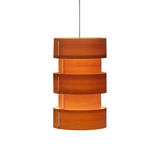 Coderch Column Cister Wood Hanging Lamp by José Antonio Coderch