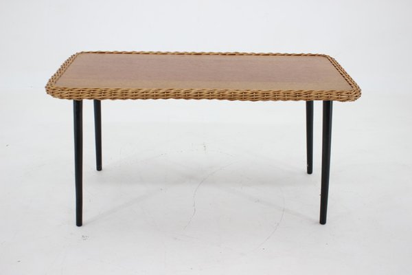 Coffe Table with Rattan Edge, France, 1970s-TZ-1308513