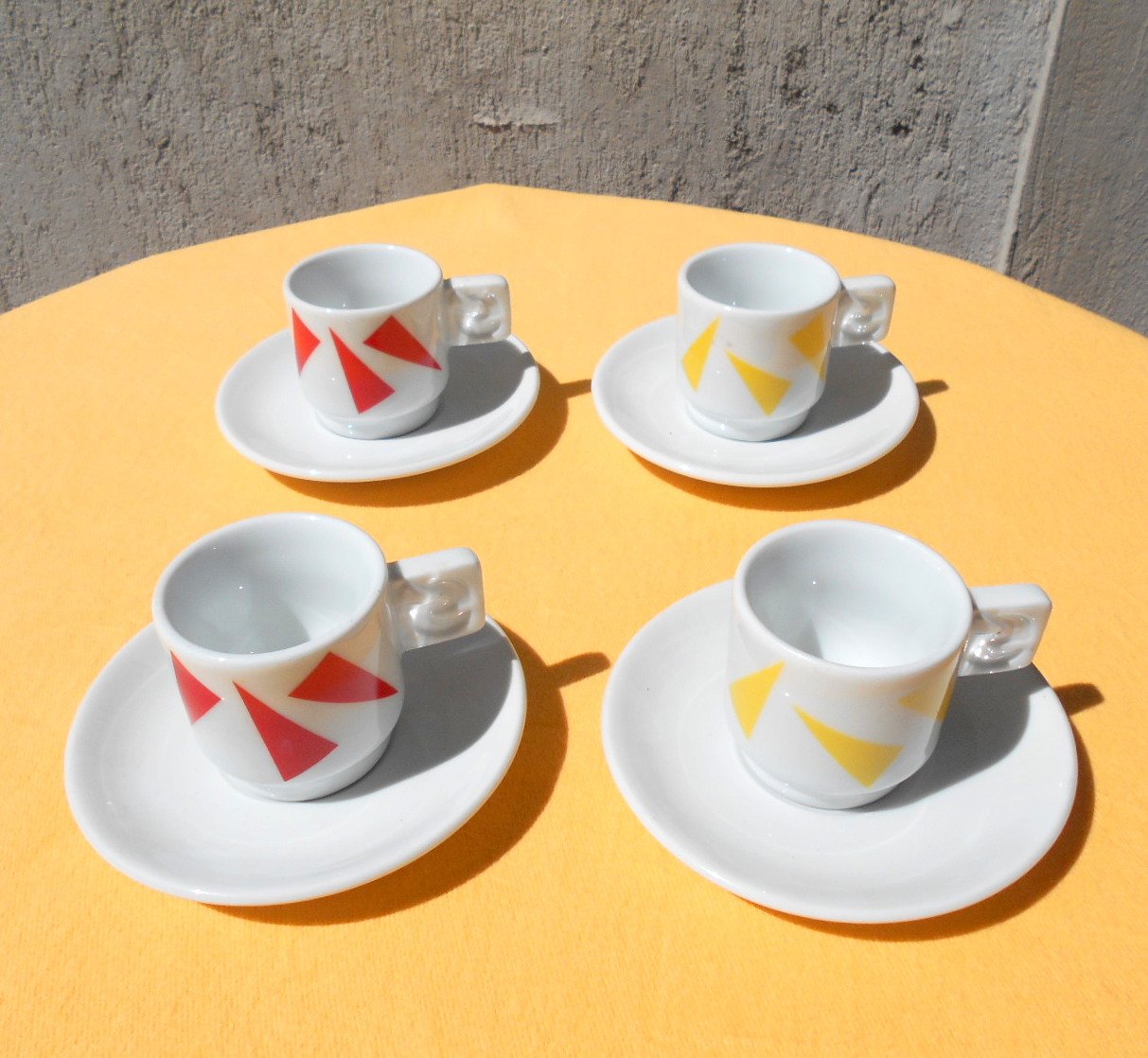 Coffee Cups & Saucers by Arnaldo Pomodoro for IPA, 1990s, Set of 8