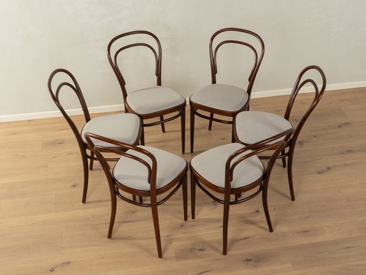 Coffee House Chairs Model 214 by Michael Thonet, 1930s, Set of 6-GPP-1746997