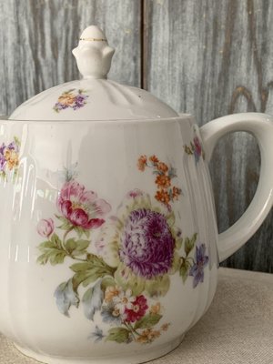 Coffee or Tea Pot with Pastel Flower Decor by C.T. Karl Tielsch Altwasser, Germany, 1940s-OXJ-1754277