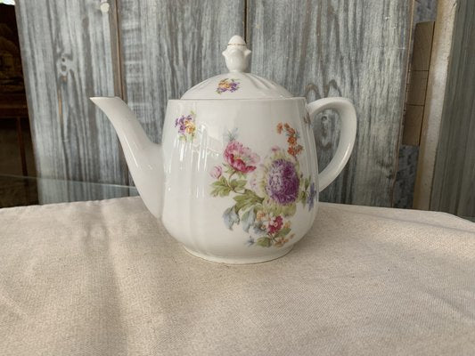 Coffee or Tea Pot with Pastel Flower Decor by C.T. Karl Tielsch Altwasser, Germany, 1940s-OXJ-1754277