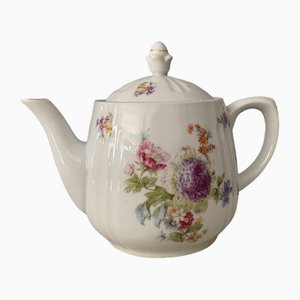 Coffee or Tea Pot with Pastel Flower Decor by C.T. Karl Tielsch Altwasser, Germany, 1940s-OXJ-1754277