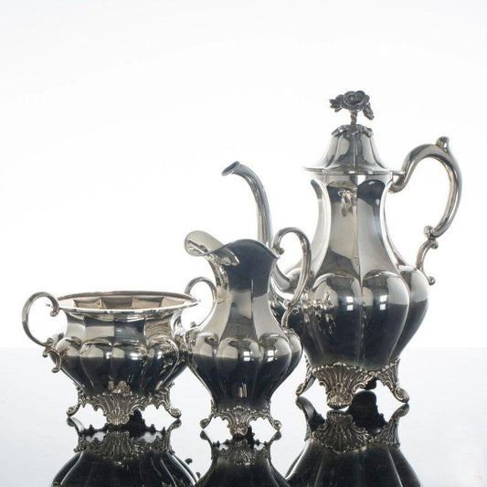 Coffee Service in Silver from A.G Dufva, Set of 3