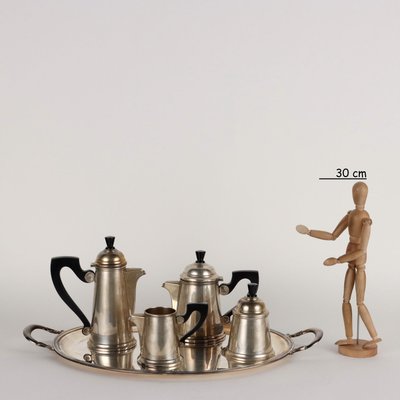 Coffee Service with Tray by G. Rino and A. Schiavon, Mid-1900s, Set of 5-VMM-1736143