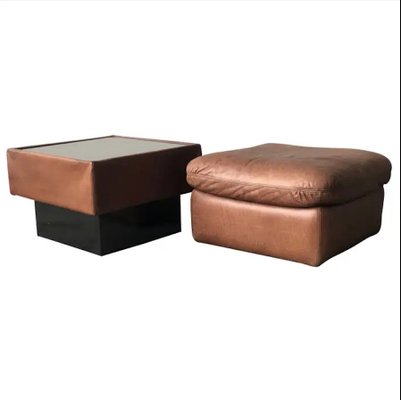 Coffee Table and Pouf from De Sede, 1970, Set of 2-SSK-2034773