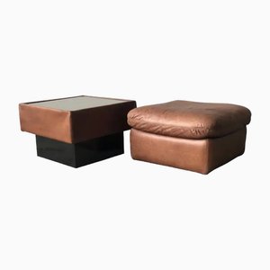 Coffee Table and Pouf from De Sede, 1970, Set of 2-SSK-2034773