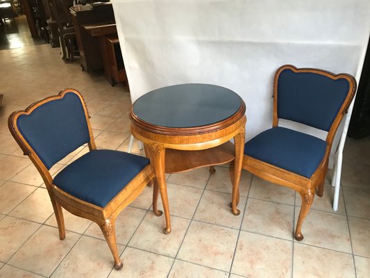 Coffee Table & Chairs, 1950s, Set of 3-WQQ-1144131