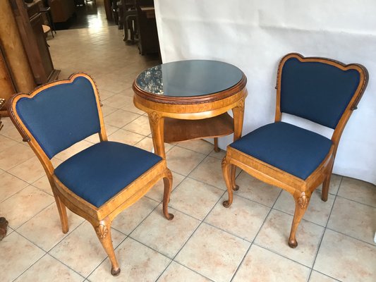 Coffee Table & Chairs, 1950s, Set of 3-WQQ-1144131