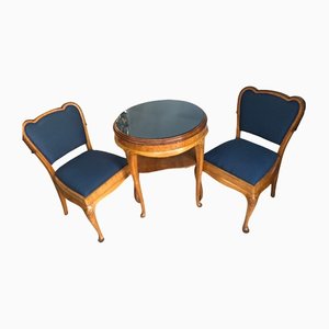 Coffee Table & Chairs, 1950s, Set of 3-WQQ-1144131