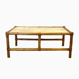 Coffee Table in Bamboo and Travertine, 1970s-NPC-971849