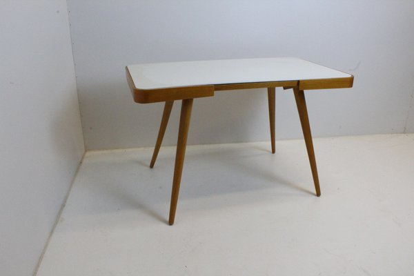 Coffee Table in Beech and Glass, 1960s-KWR-1802342