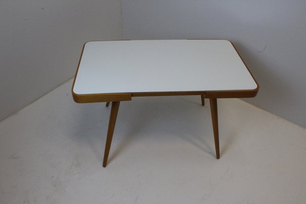 Coffee Table in Beech and Glass, 1960s-KWR-1802342