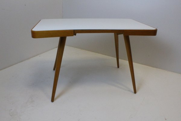 Coffee Table in Beech and Glass, 1960s-KWR-1802342