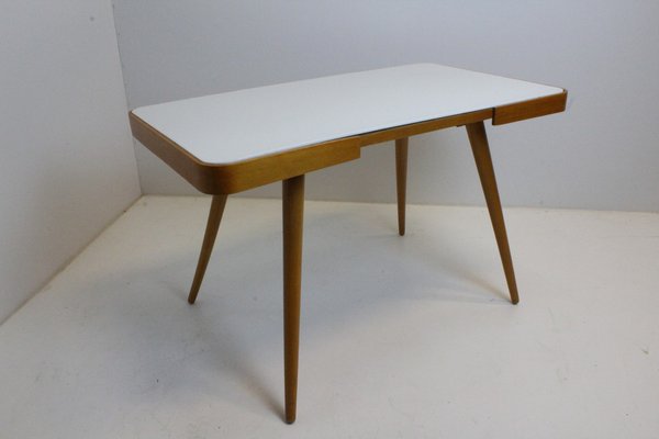 Coffee Table in Beech and Glass, 1960s-KWR-1802342