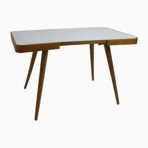 Coffee Table in Beech and Glass, 1960s-KWR-1802342