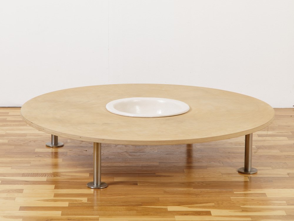 Coffee Table in Birch Plywood with Albisola Top from Micotti