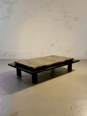 Coffee Table in Black and Gold, France, 1970s-NLF-961945