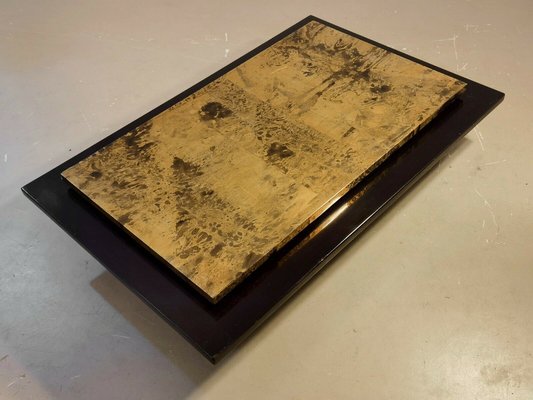 Coffee Table in Black and Gold, France, 1970s-NLF-961945