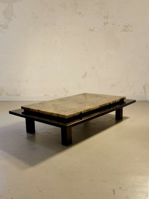 Coffee Table in Black and Gold, France, 1970s-NLF-961945