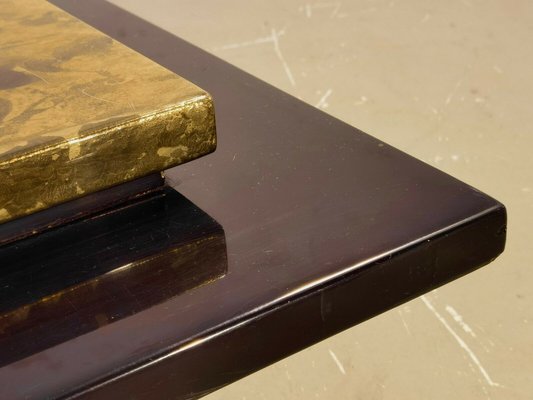 Coffee Table in Black and Gold, France, 1970s-NLF-961945