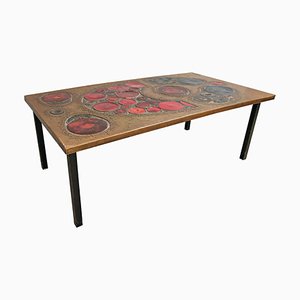 Coffee Table in Brass and Ceramic, 1968-FGA-923800