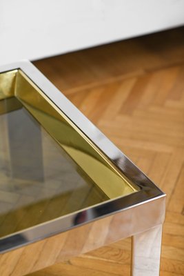 Coffee Table in Brass and Chromed Metal with Glass Top, Italy, 1970-MNF-1752295