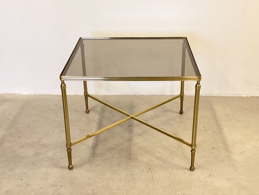 Coffee Table in Brass and Glass, 1970s-NPC-1798160