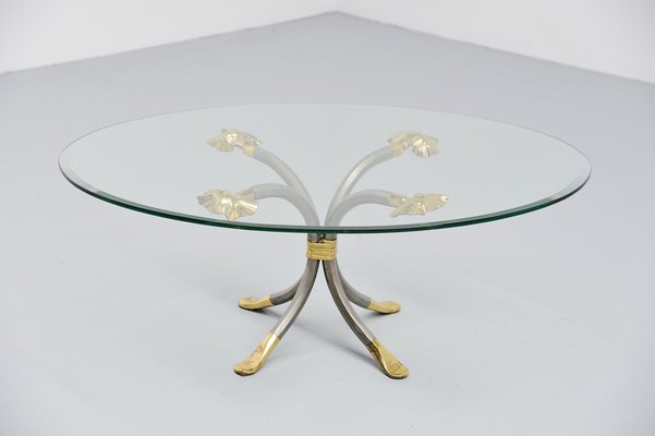 Coffee Table in Brass and Iron by Manfred Bredohl, Germany, 1970s-BXV-1796640