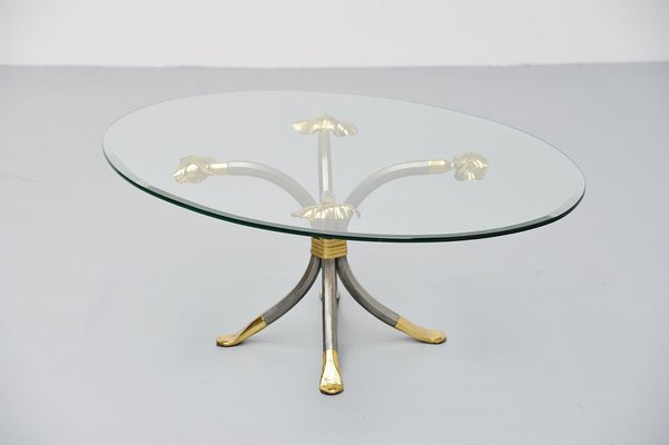 Coffee Table in Brass and Iron by Manfred Bredohl, Germany, 1970s-BXV-1796640