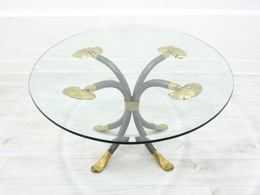 Coffee Table in Brass and Iron by Manfred Bredohl, Germany, 1980s-WVA-1802381