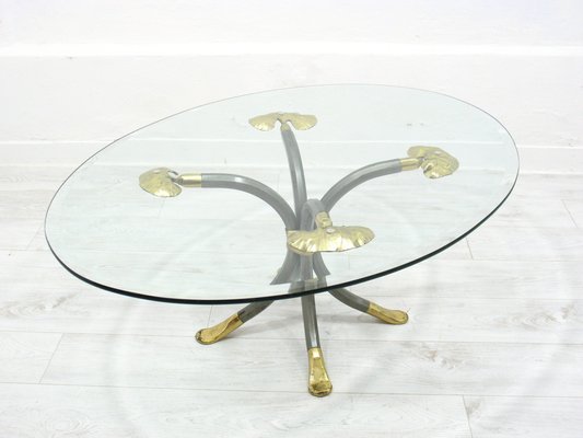 Coffee Table in Brass and Iron by Manfred Bredohl, Germany, 1980s-WVA-1802381