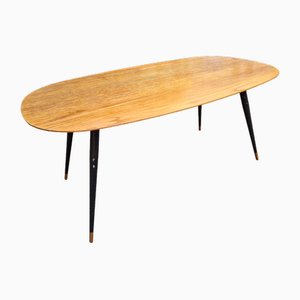 Coffee Table in Brass & Wood, 1950s-OHK-1797286