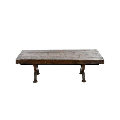 Coffee Table in Cast Iron and Wood-NQ-1124740