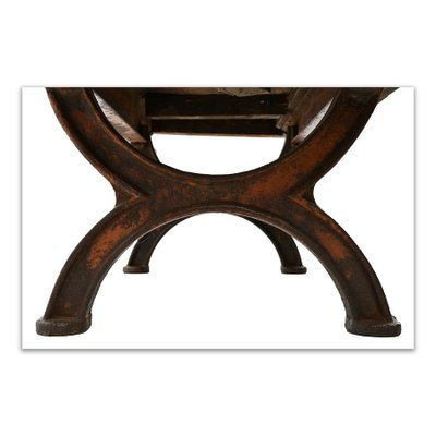 Coffee Table in Cast Iron and Wood-NQ-1124740