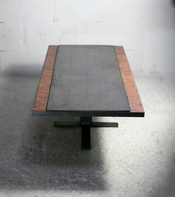 Coffee Table in Ceramic with Steel Plates, 1960s-MAO-1756410