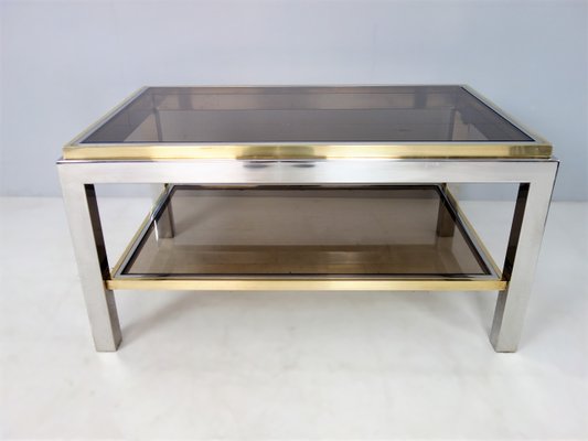 Coffee Table in Chrome & Brass by Jean Charles-FPY-1364589