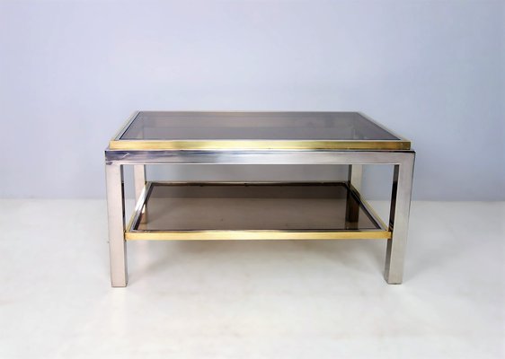 Coffee Table in Chrome & Brass by Jean Charles-FPY-1364589