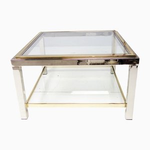 Coffee Table in Chrome & Brass by Jean Charles-FPY-1364589